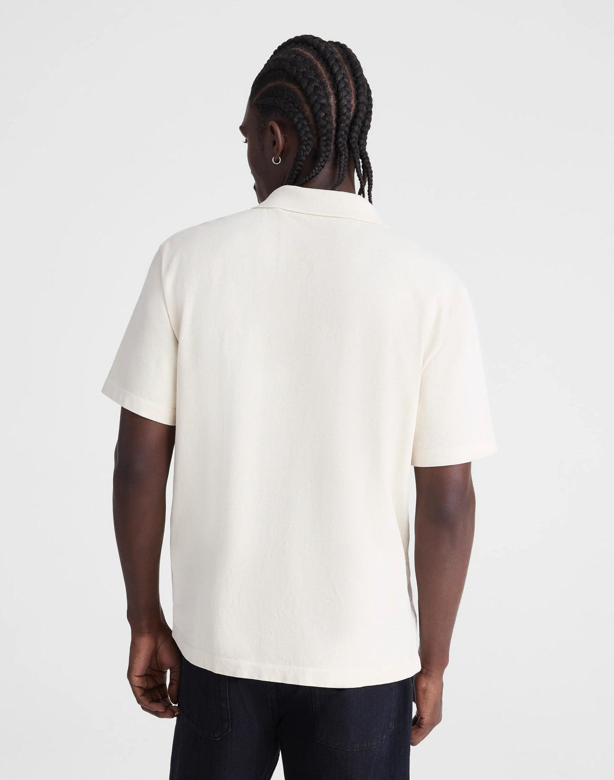 Short-Sleeve Compact-Knit Polo Parchment | Madewell Sale