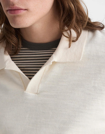 Johnny-Collar Sweater Polo in Slub Knit Cotton Antique Cream | Madewell Customer Favorite