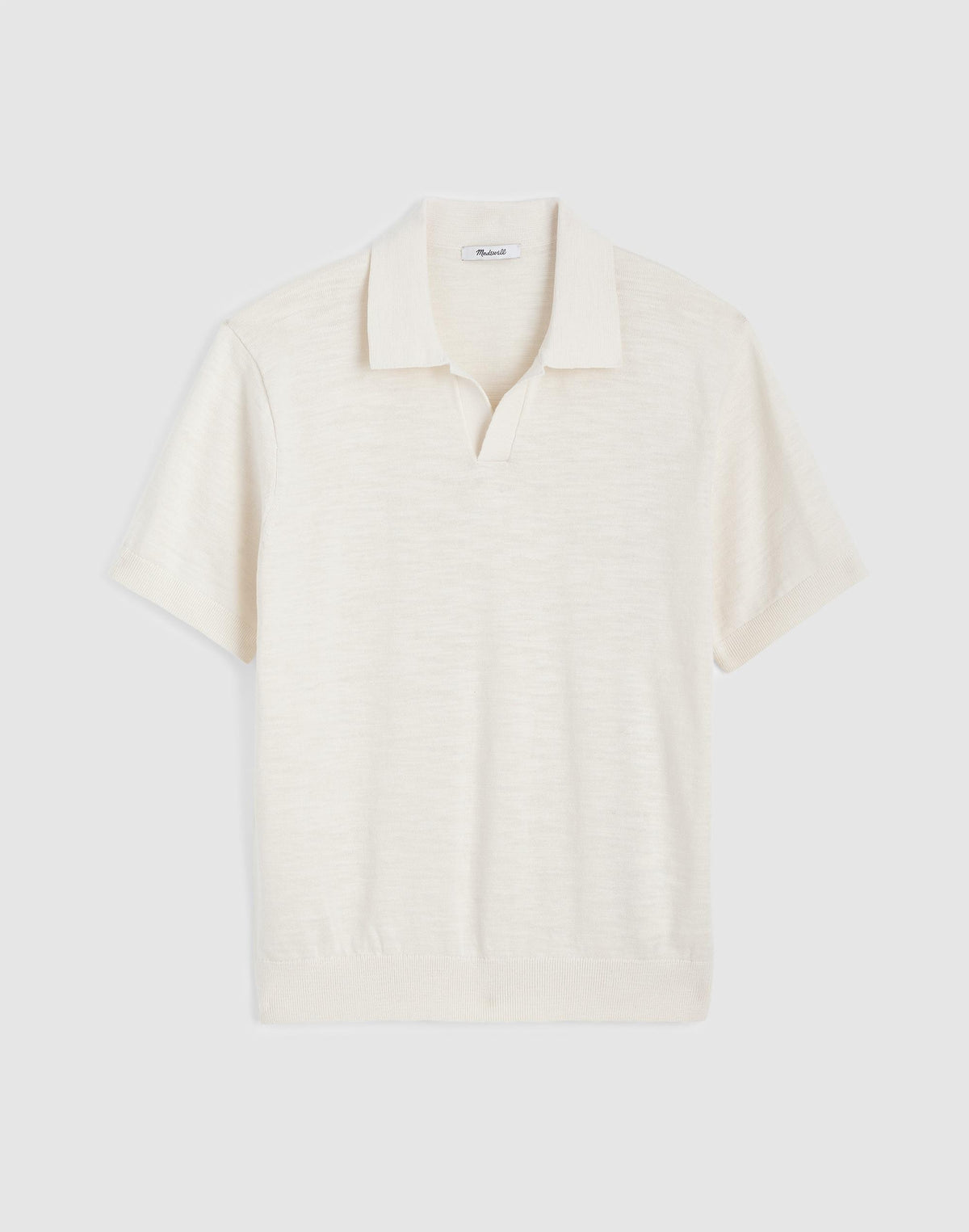 Johnny-Collar Sweater Polo in Slub Knit Cotton Antique Cream | Madewell Customer Favorite