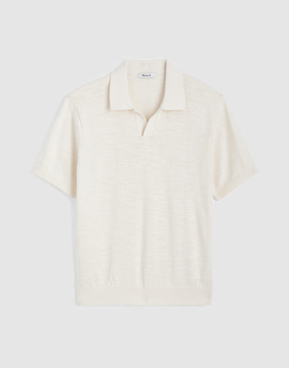 Johnny-Collar Sweater Polo in Slub Knit Cotton Antique Cream | Madewell Customer Favorite