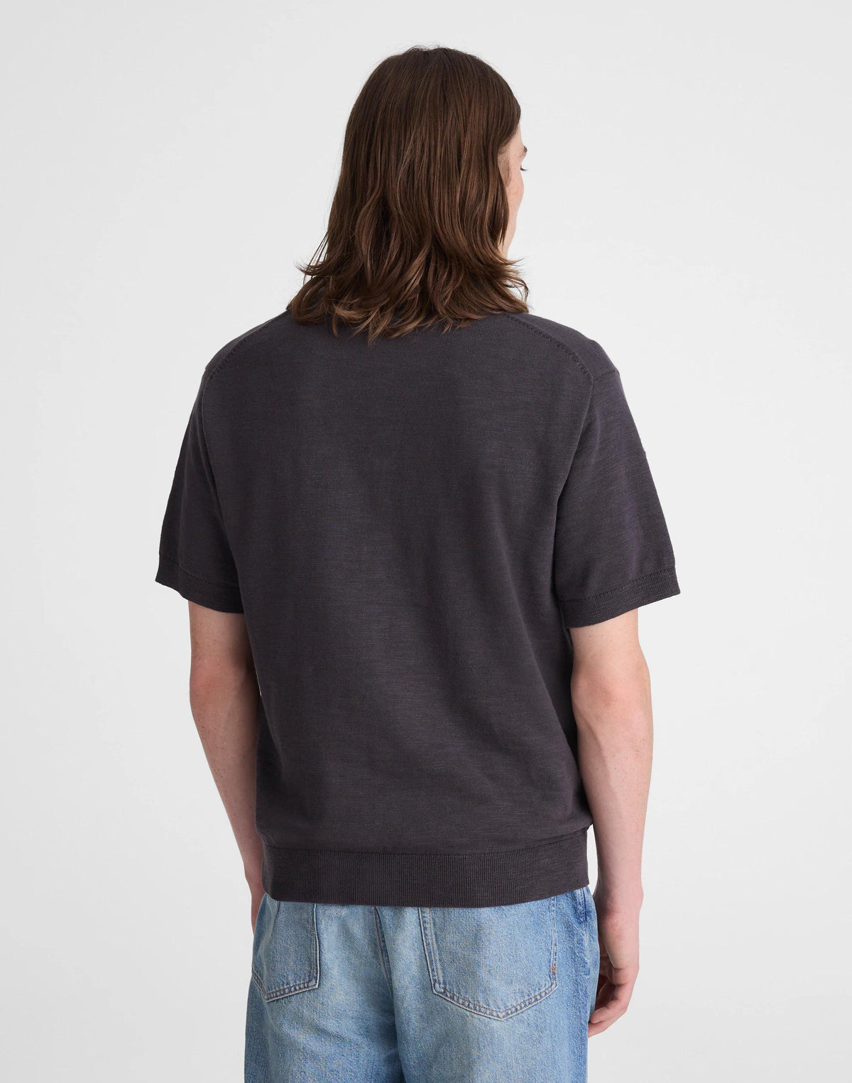 Johnny-Collar Sweater Polo in Slub Knit Cotton Coal | Madewell Hot Sale