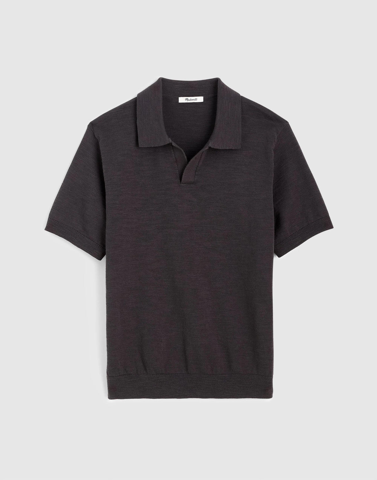 Johnny-Collar Sweater Polo in Slub Knit Cotton Coal | Madewell Hot Sale