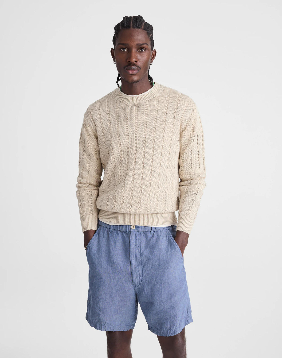 Pull-On Shorts in Linen Light Chambray | Madewell Latest