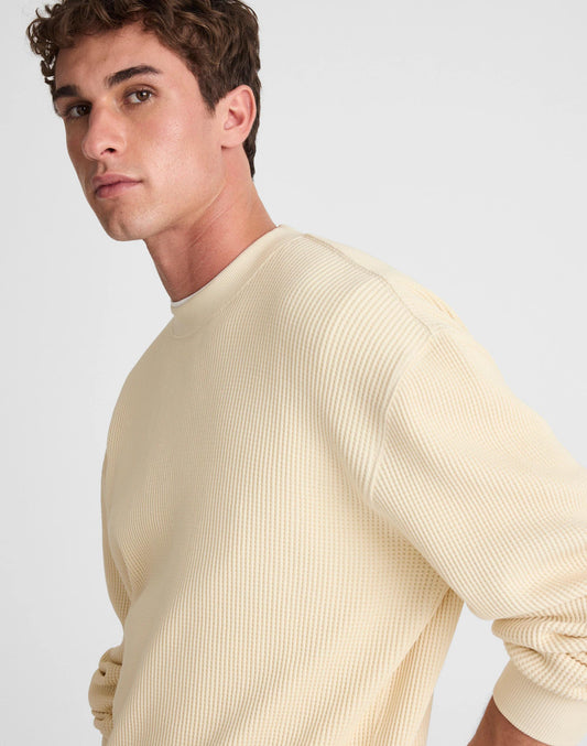 Waffle-Knit Sweatshirt Antique Cream | Madewell Essential