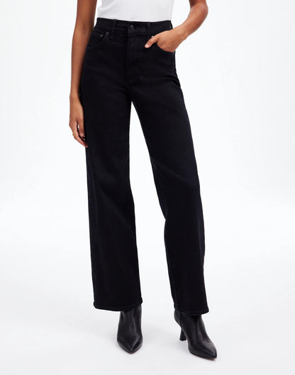 The Perfect Vintage Wide-Leg Jean Black Rinse Wash | Madewell Customer Favorite