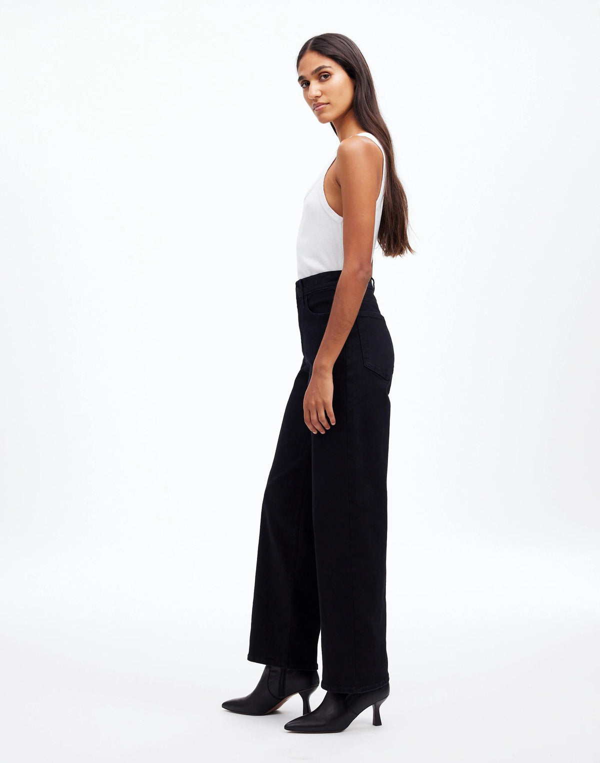 The Perfect Vintage Wide-Leg Jean Black Rinse Wash | Madewell Customer Favorite