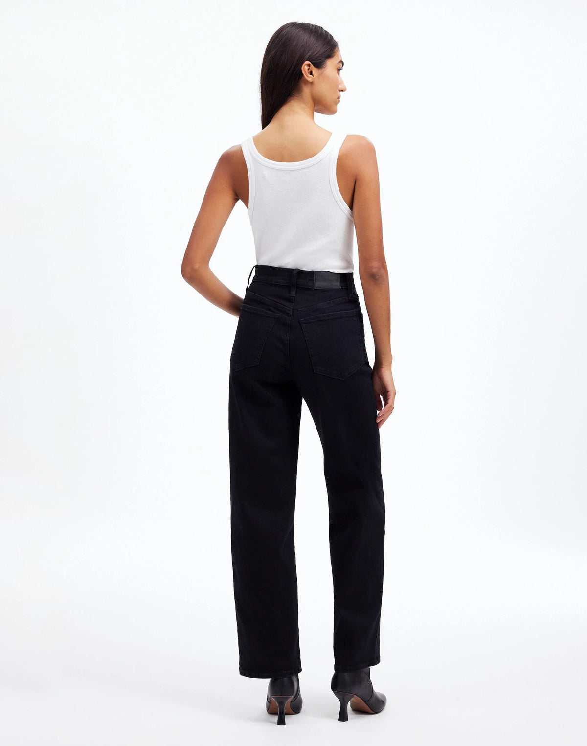The Perfect Vintage Wide-Leg Jean Black Rinse Wash | Madewell Customer Favorite