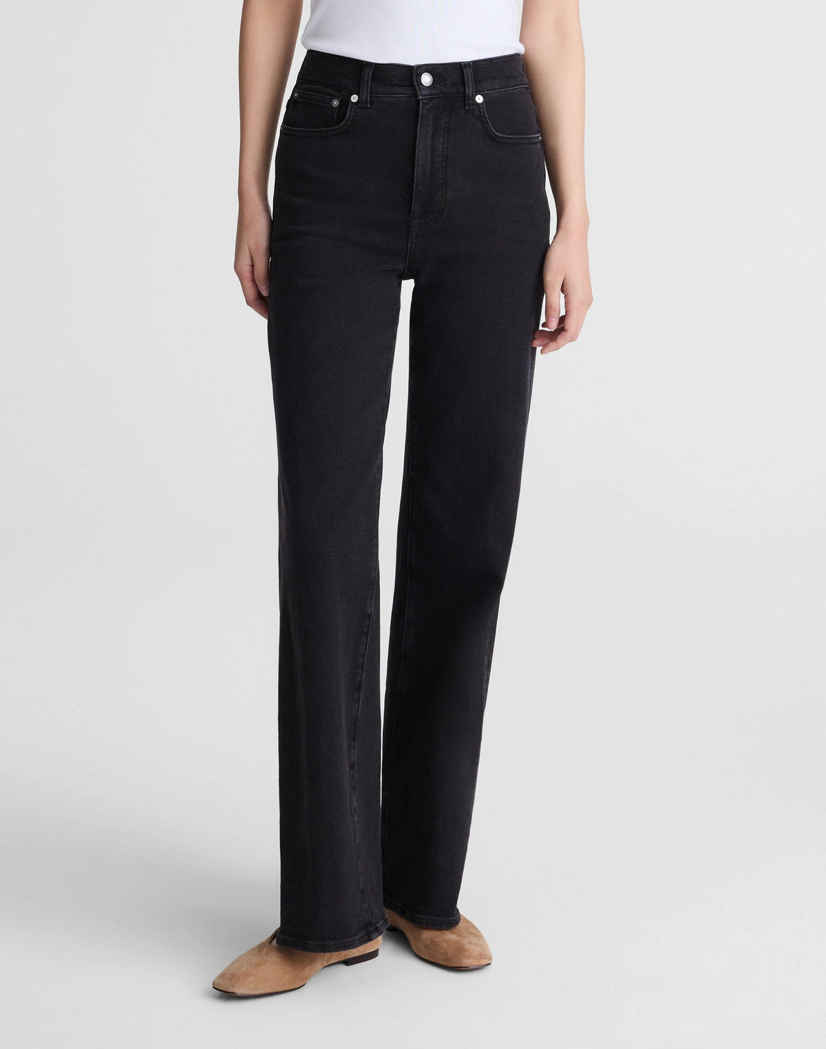 The Wide-Leg Jean in Super Stretch Denim Black Frost | Madewell Hot Sale
