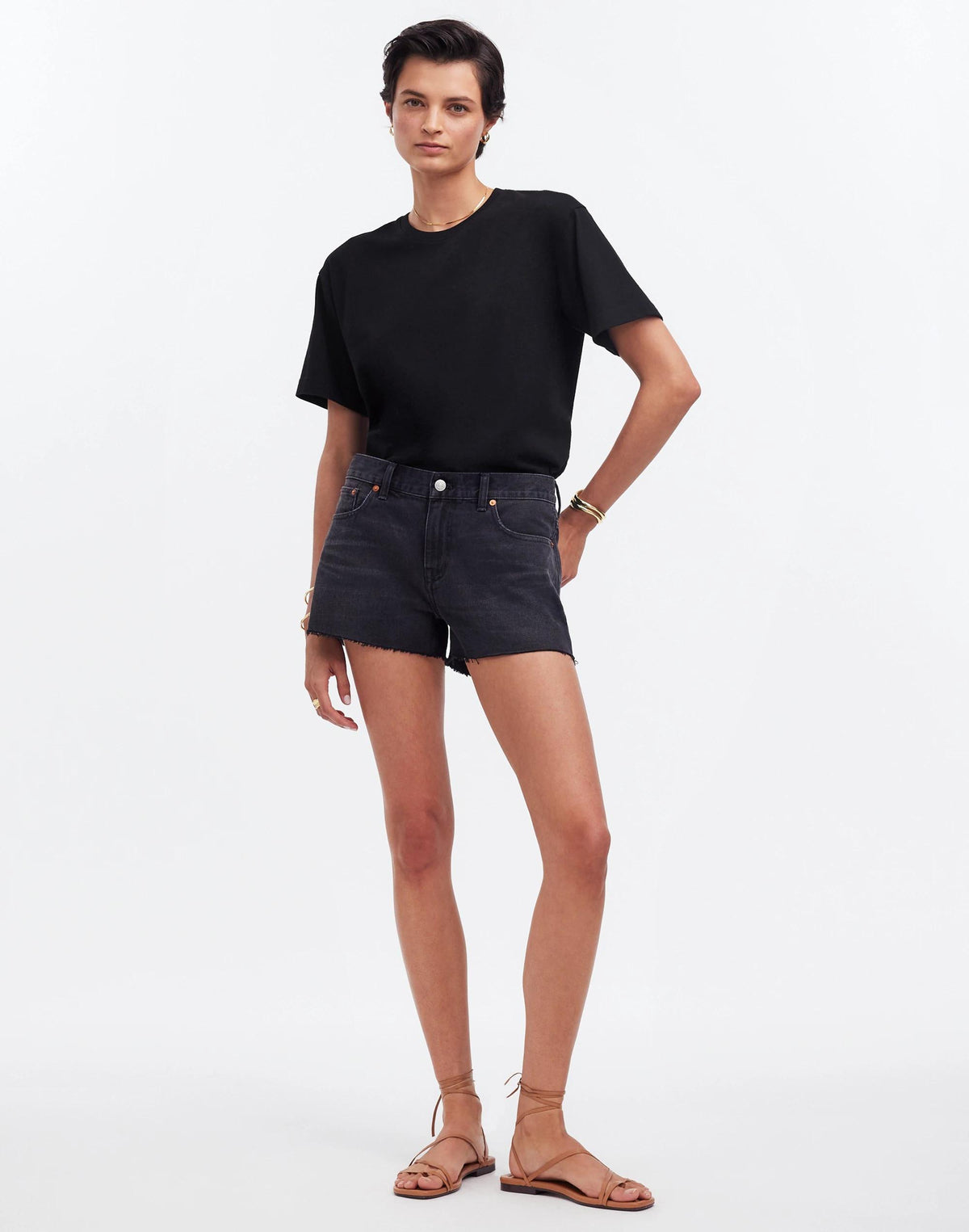Cotton Relaxed Oversized Tee Jet Black | Madewell Value