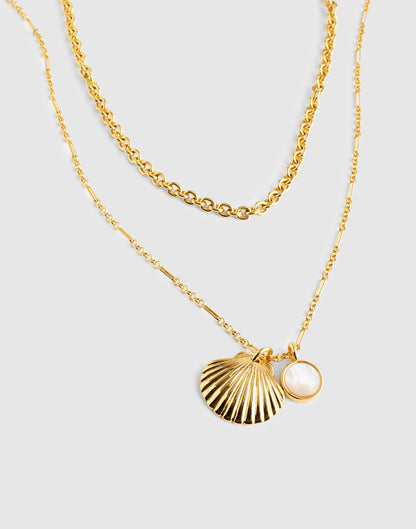 Two-Pack Mother-of-Pearl Necklace Set Antique Gold | Madewell Signature
