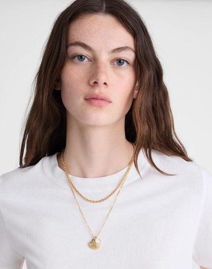 Two-Pack Mother-of-Pearl Necklace Set Antique Gold | Madewell Signature