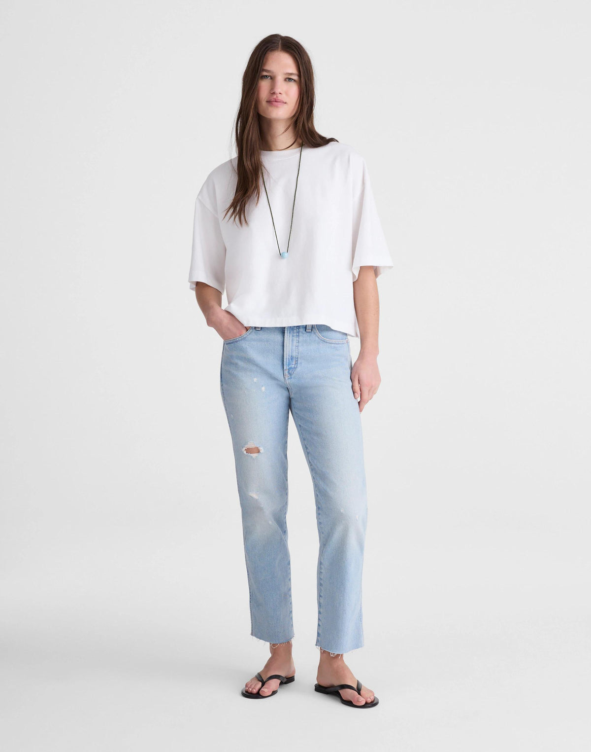 The Tall Longline Straight Crop Jean in Foster Wash Foster Wash | Madewell Best Price